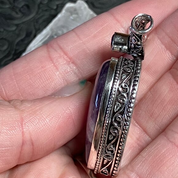 Natural Chevron Amethyst Gemstone Pendant Stone Crystal Jewelry - Picture 4 of 8